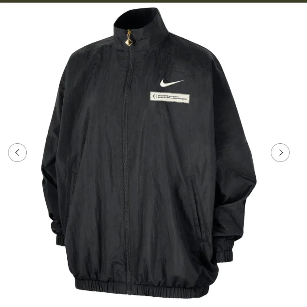 Unisex WNBA Nike Black Essential Oversized Woven Full-Zip Jacket NWT XL